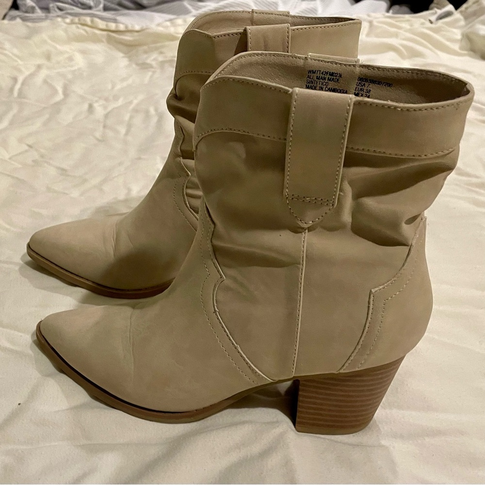Women's Cream Ankle Boots